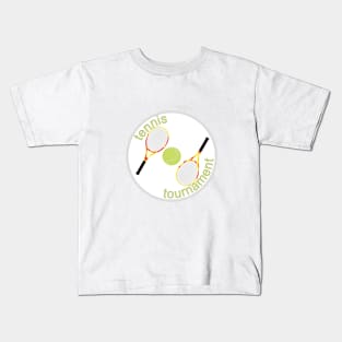 Rackets with tennis ball Kids T-Shirt